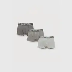 COLLOKY - Pack x3 boxer cintura elasticada niño gris 2/3A a +12A
