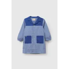 COLLOKY - Delantal Escolar de niño Azul con Botones y Costuras Resistentes