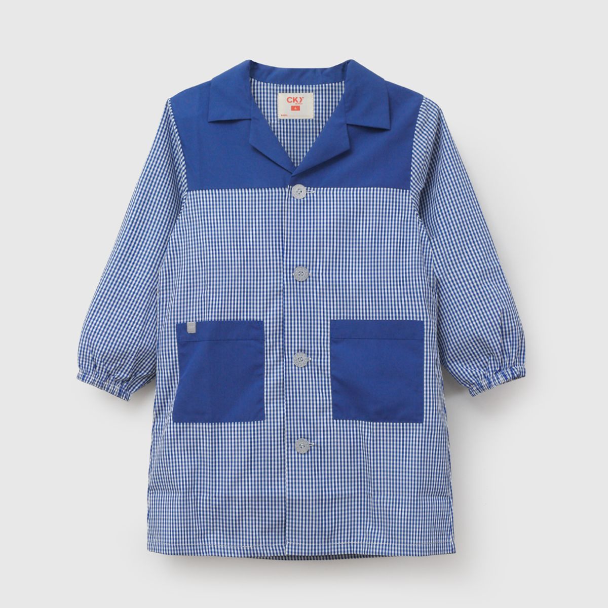 COLLOKY - Delantal Escolar de niño Azul con Botones y Costuras Resistentes