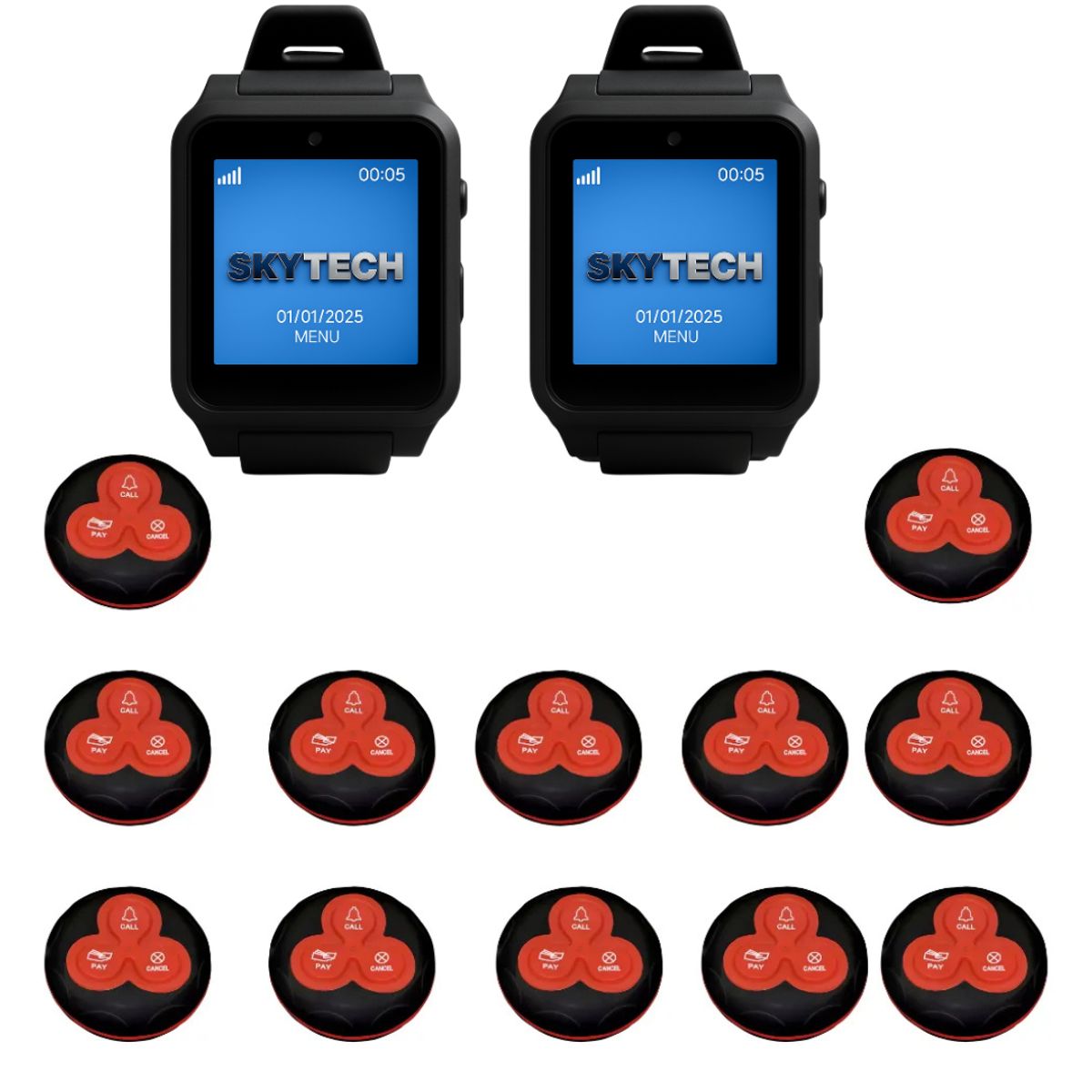 GENERICO - Sistema Llamado Inalambrico Garzon Kit Reloj P3 + 12 Botones
