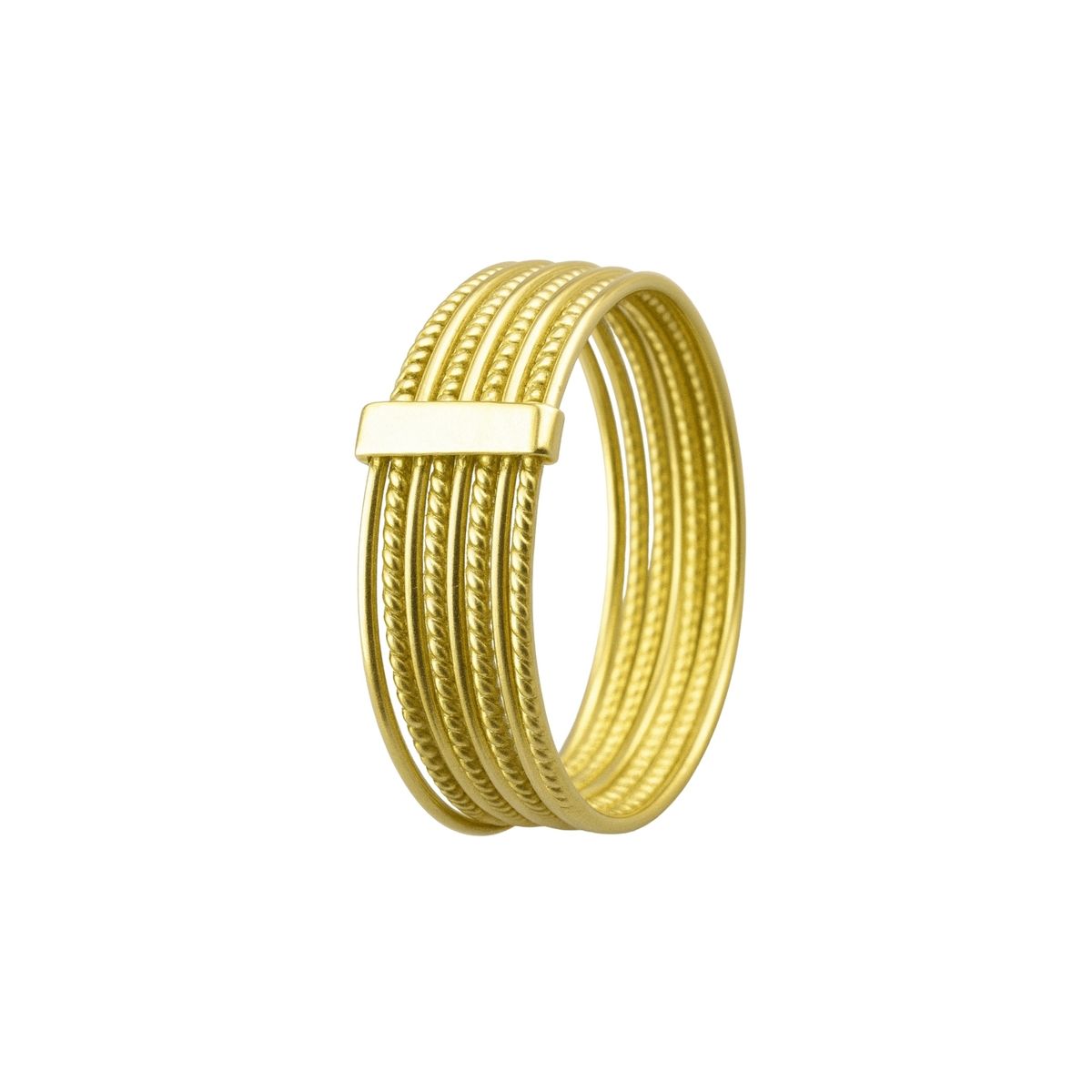 JB JOYAS BARON - Anillo Oro 18kt Platino Semanario Barra