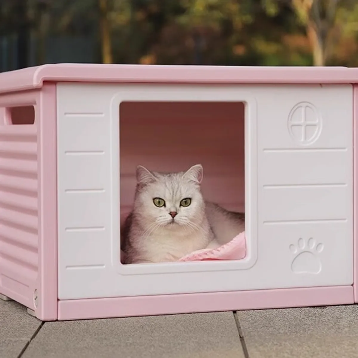HOOPET - Casita De Gatos Para Interior O Exterior Fácil Armado