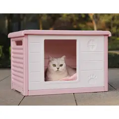 HOOPET - Casita De Gatos Para Interior O Exterior Fácil Armado