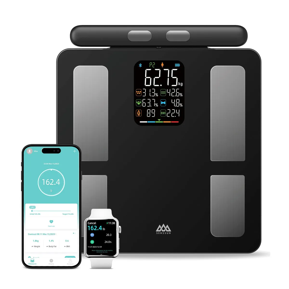 TOPMEDIC - Balanza Smart Digital Bioimpedancia Topmedic Medidor Grasa Corporal  Con 8 Sensores