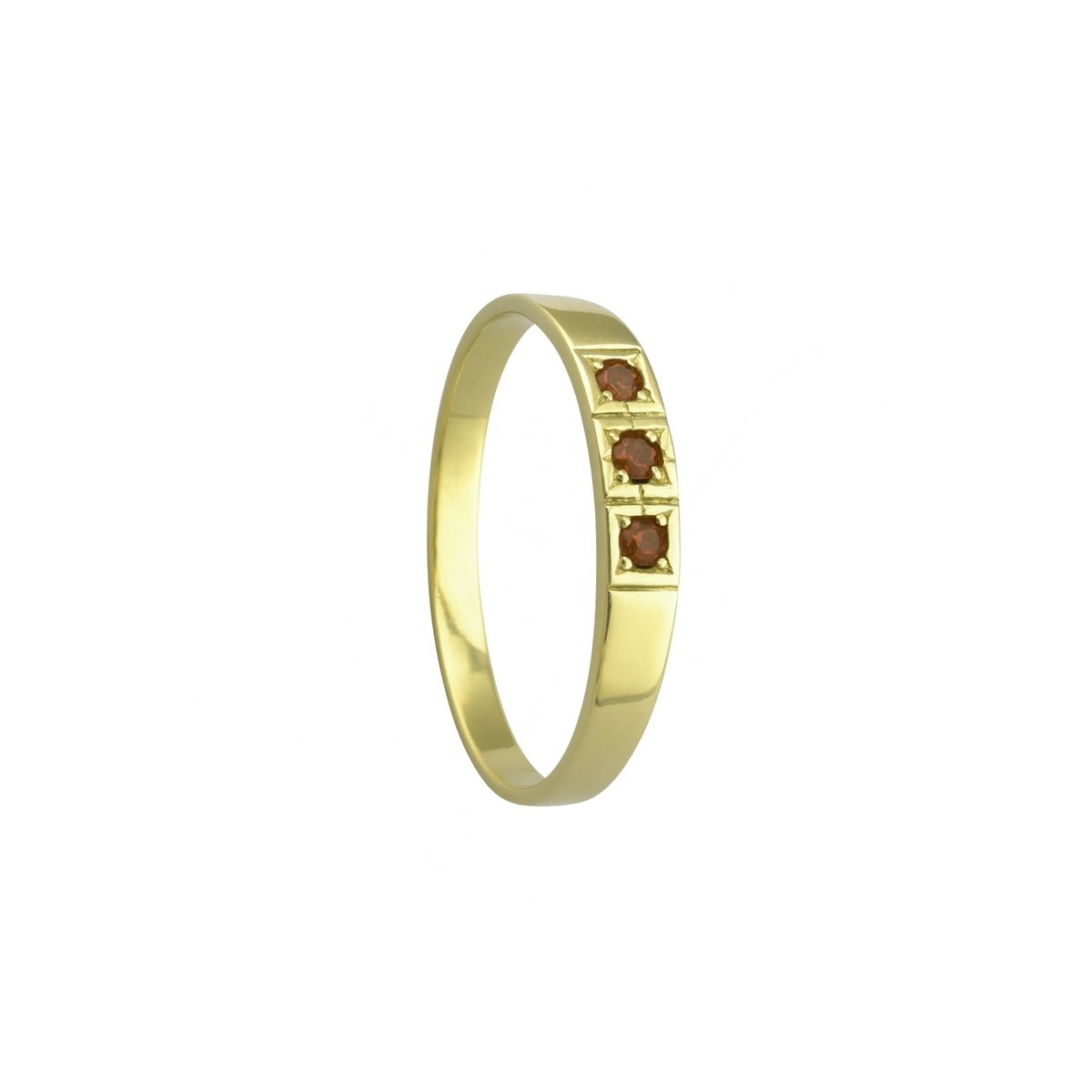 JB JOYAS BARON - Anillo Oro 18kt Platino Tresillo Geométrico Circonita