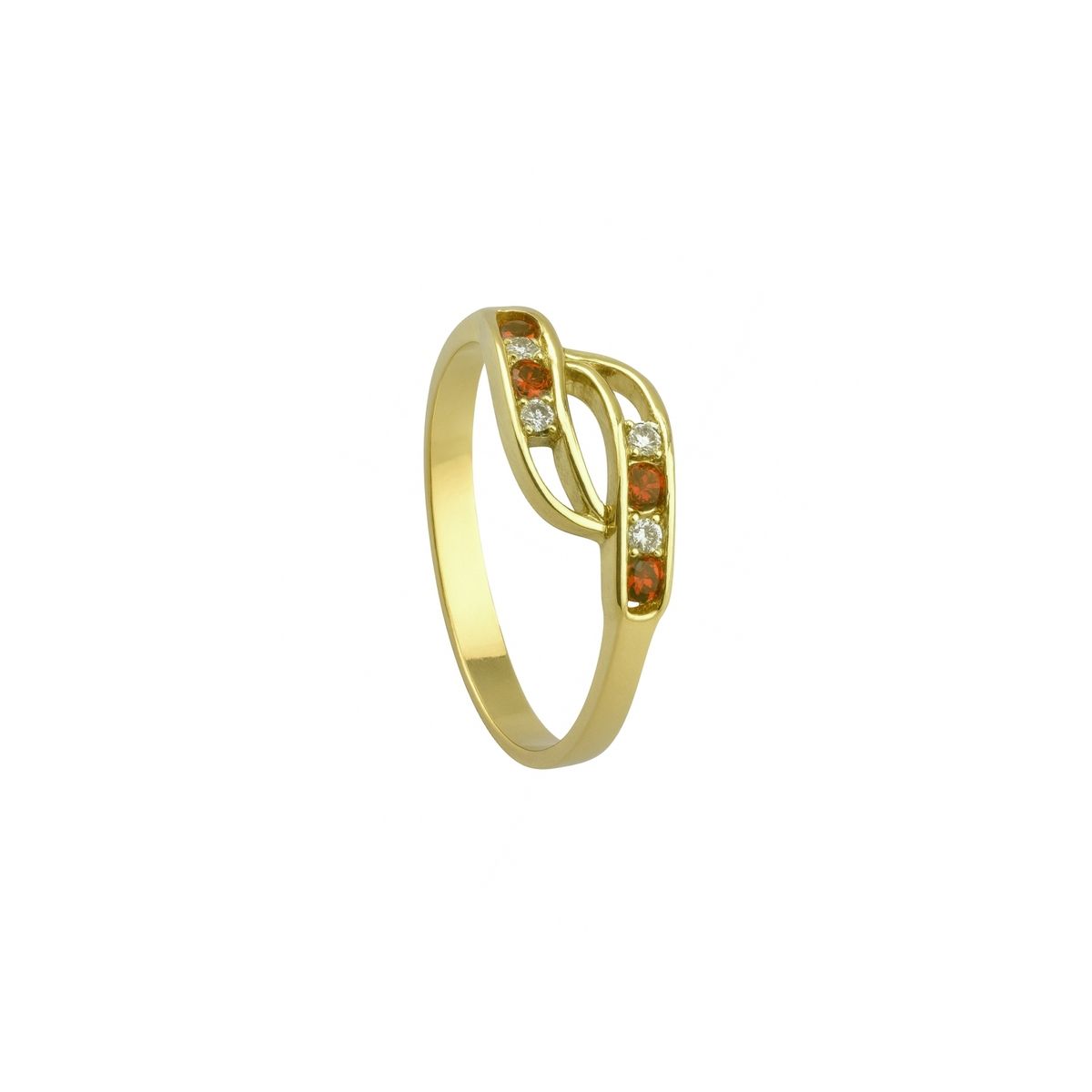 JB JOYAS BARON - Anillo Oro 18kt Ondas Bicolor Circonita