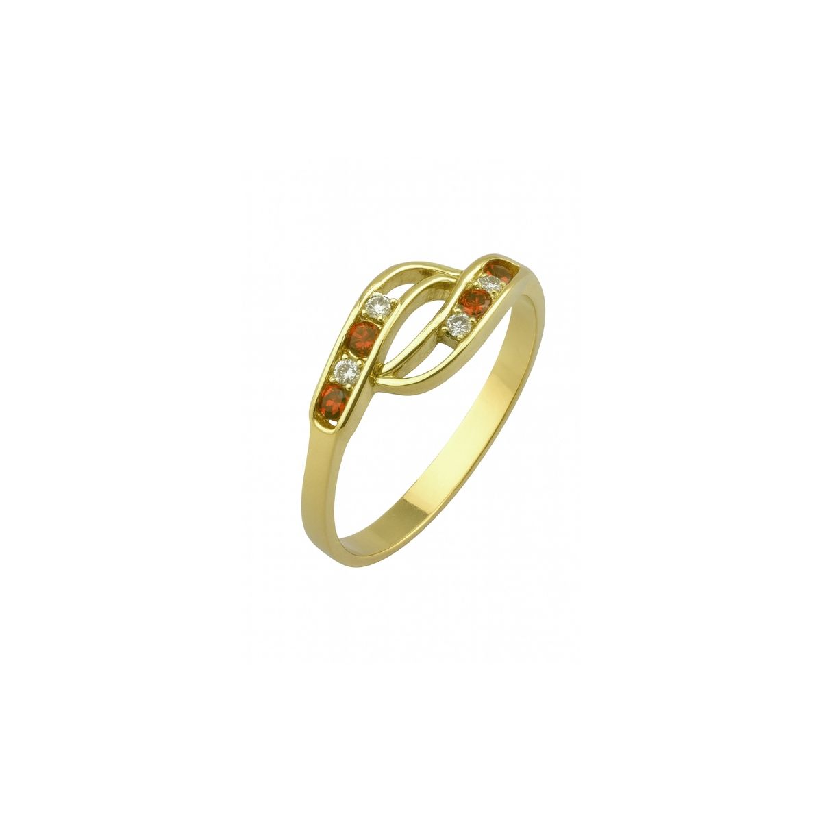 JB JOYAS BARON - Anillo Oro 18kt Ondas Bicolor Circonita