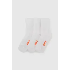 COLLOKY - Calcetín Deportivo Escolar Unisex Blanco con 80% Algodón