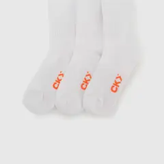 COLLOKY - Calcetín Deportivo Escolar Unisex Blanco con 80% Algodón