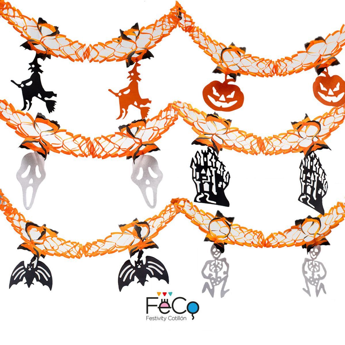 GENERICO - GUIRNALDA HALLOWEEN SURTIDOS 24MT X1 UNI