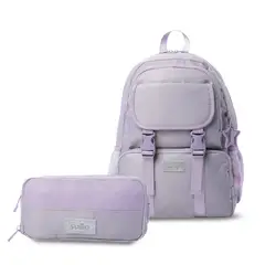 TOTTO - Pack Escolar Mochila Gris Mediana + Estuche Cluw