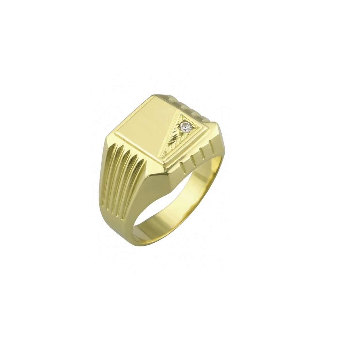 JB JOYAS BARON - Anillo Oro 18kt Sello Cuadrado Tallado