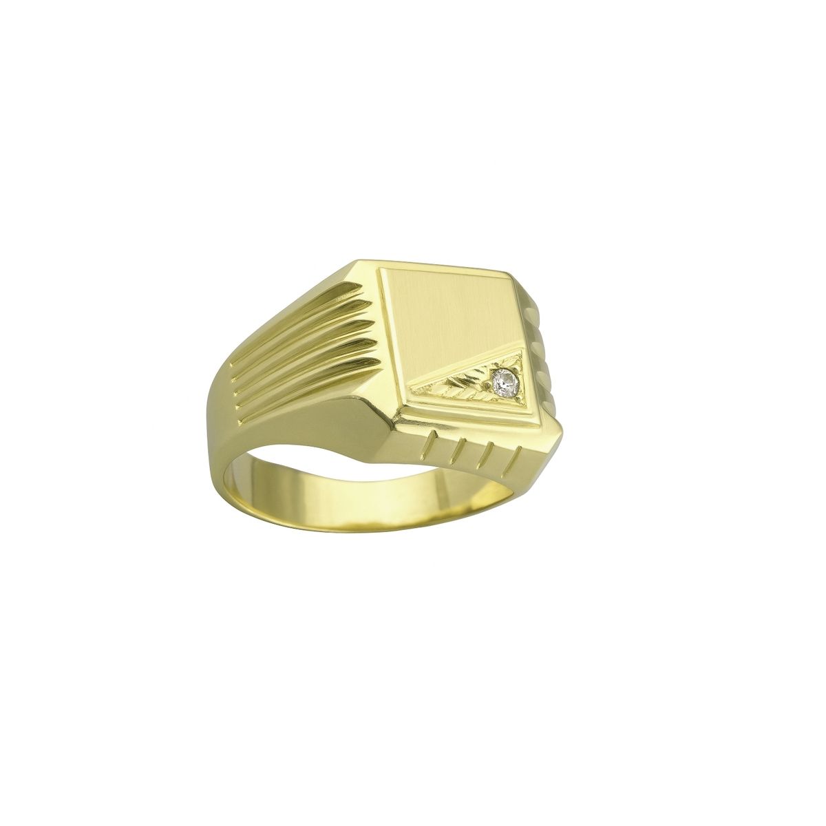 JB JOYAS BARON - Anillo Oro 18kt Sello Cuadrado Tallado