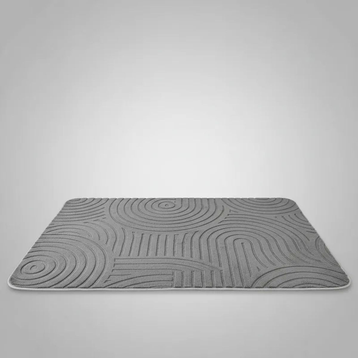 GENERICO - ALFOMBRA JACQUARD 150X200 GRIS OSCURO RELIVE TEXTURIZADO SUAVE MODERNA ELAGANTE MP