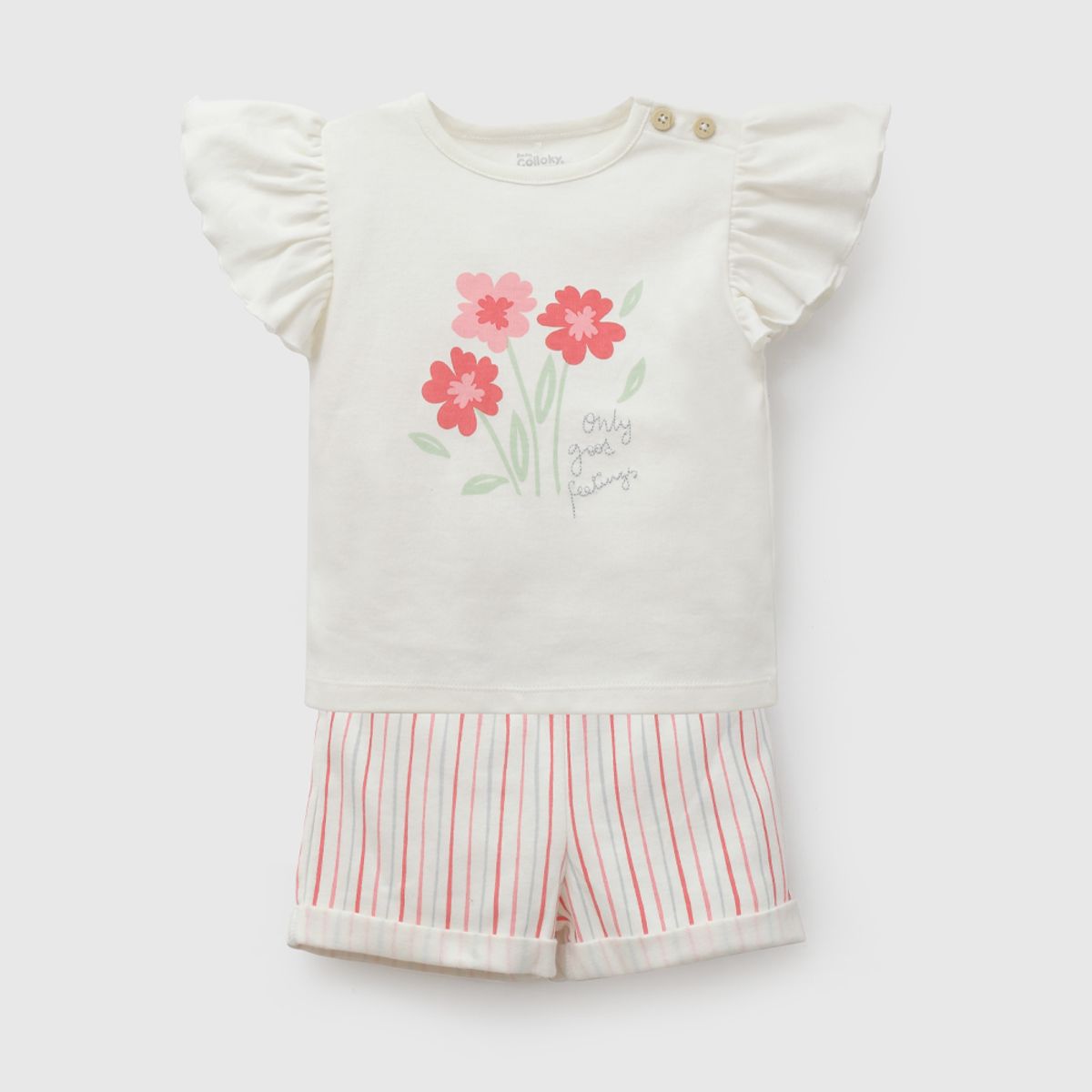 COLLOKY - Conjunto de Polera y Short de Niña 100% Algodon