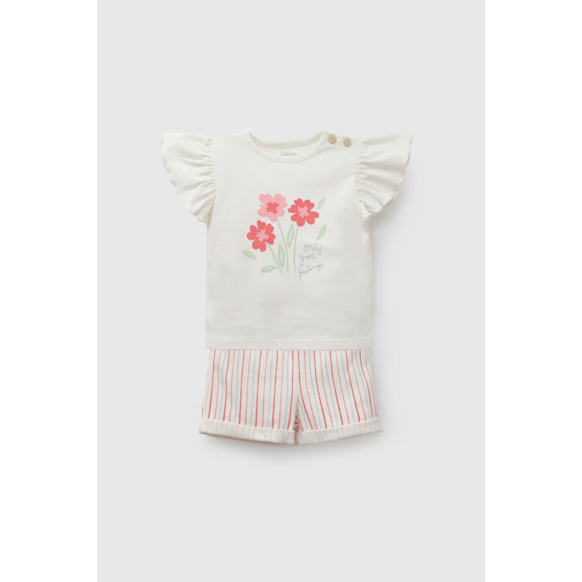 COLLOKY - Conjunto de Polera y Short de Niña 100% Algodon