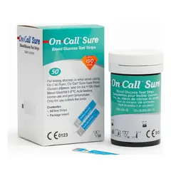 ON CALL - Tiras Reactivas Sure 50 Unidades Cintas De Medición Glucosa En Sangre Test Diabetes Monitor