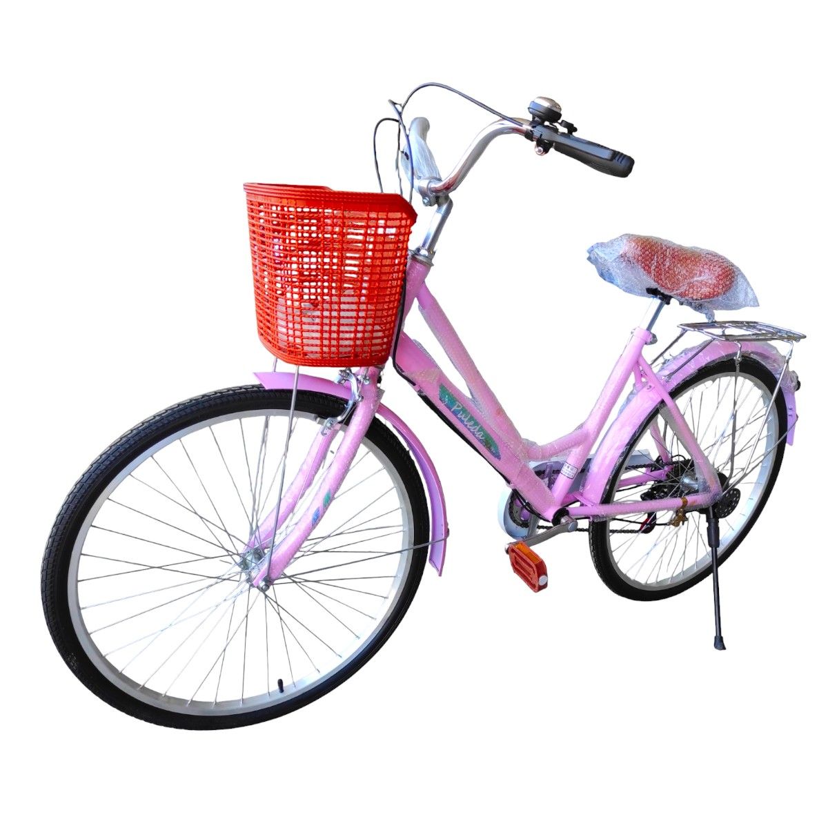 GENERICO - Bicicleta Aro 26 Puleda Rosado de Paseo Con 7 Velocidades Y Freno Disco