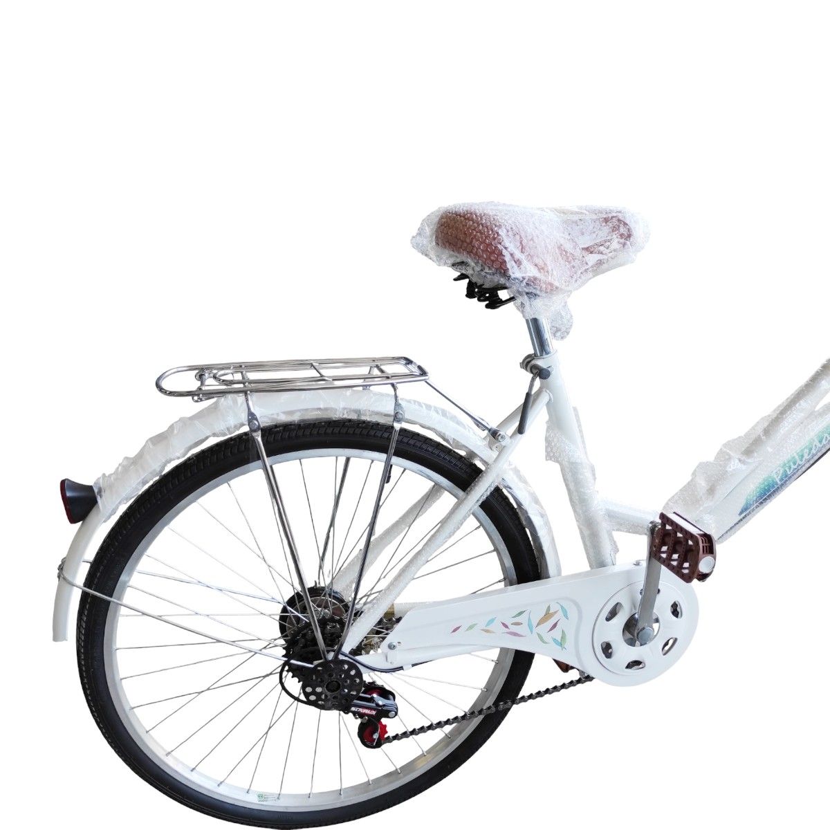 GENERICO - Bicicleta Aro 27.5 Puleda Blanca de Paseo Con 7 Velocidades Y Freno Disco