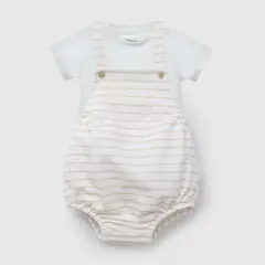 COLLOKY - Conjunto Blanco Rayado Unisex de Bebé de New born talla RN a 6/9 M