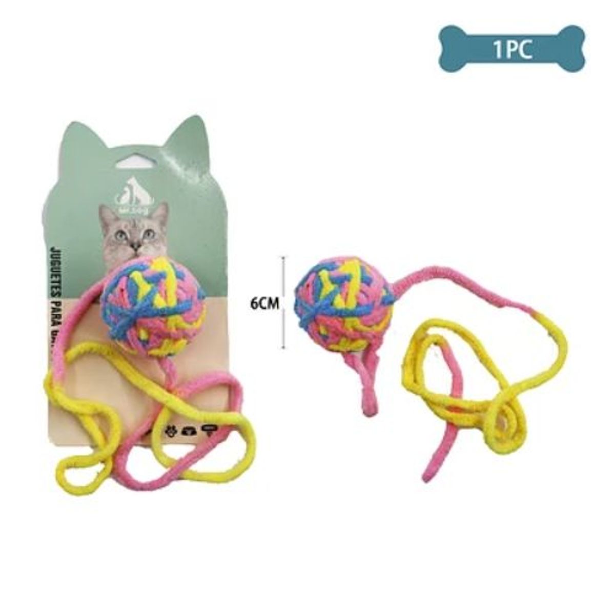 GENERICO - Juguete para gato pelota de chenille 6cm