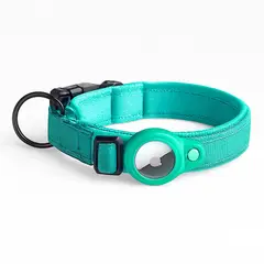 HOOPET - Collar Con Funda Airtag Para Perros O Gatos Mascotas - Celeste MEDIUM