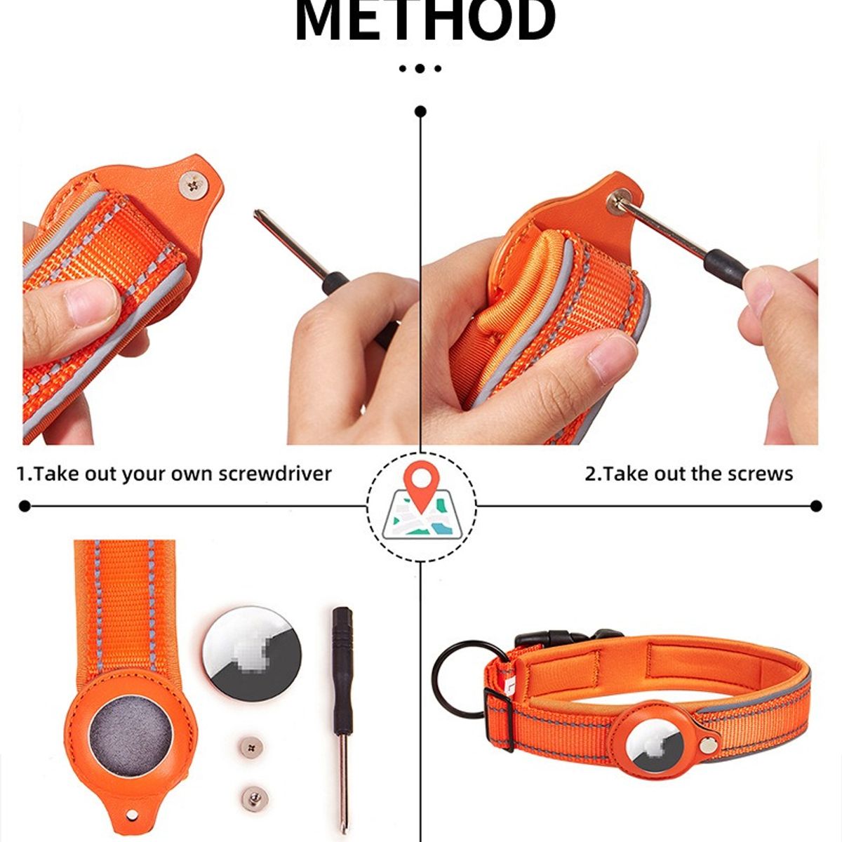 HOOPET - Collar Con Funda Airtag Para Perros O Gatos Mascotas - Celeste MEDIUM