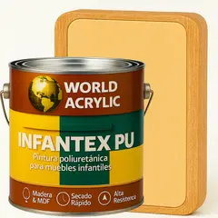 WORLD ACRYLIC - PINTURA MUEBLES INFANTEX PU BRILLANTE- MULTISUPERFICIES - GALON ARENA SUAVE