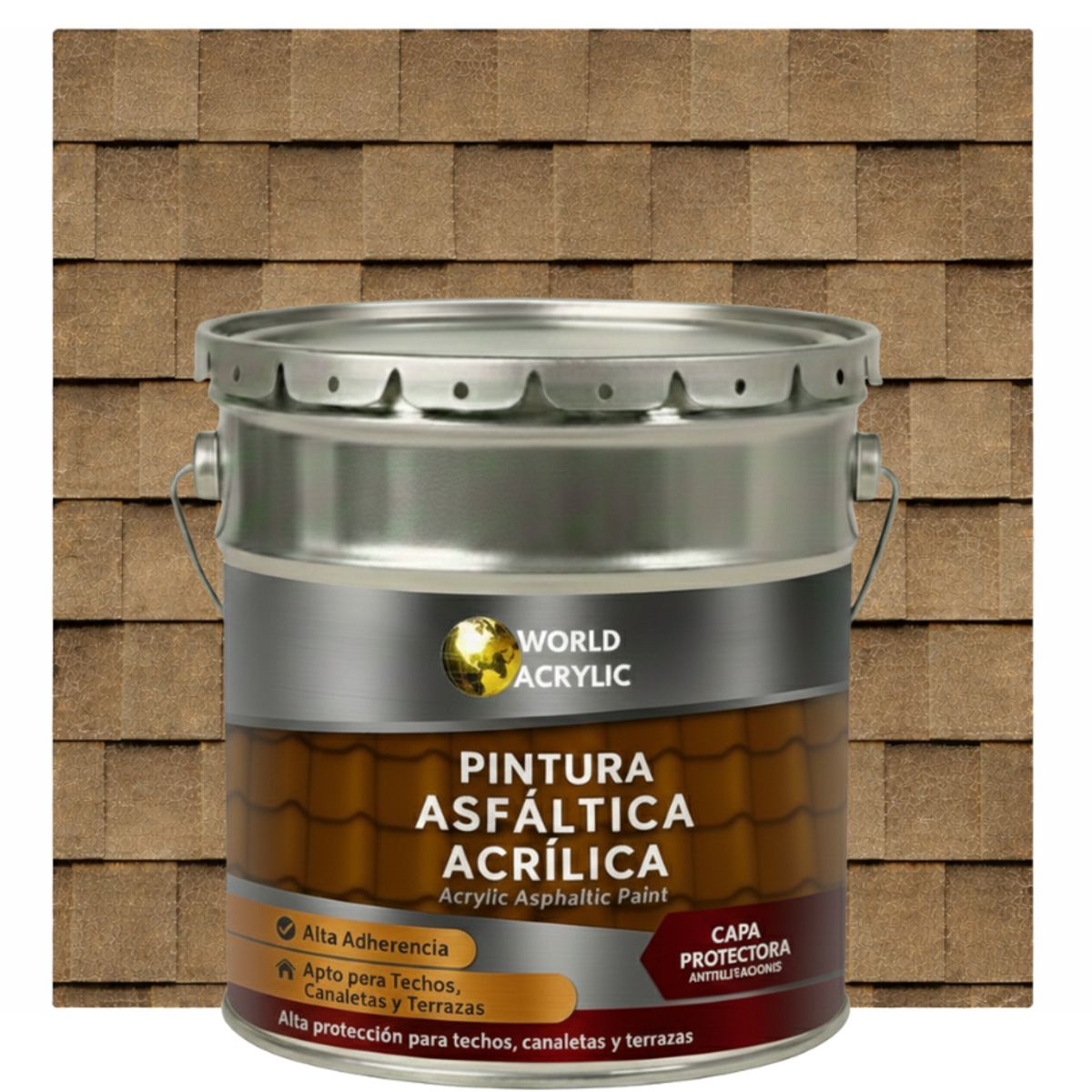 PINTURA - SELLO - IMPERMEABIZANTE - TEJAS ASFALTICA - TINETA 4G Beige arena, marca WORLD ACRYLIC - Foto Principal