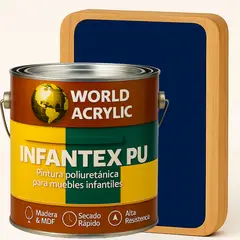 WORLD ACRYLIC - PINTURA MUEBLES INFANTEX PU BRILLANTE- MULTISUPERFICIES - GALON AZUL MAGIA NOCTURNA