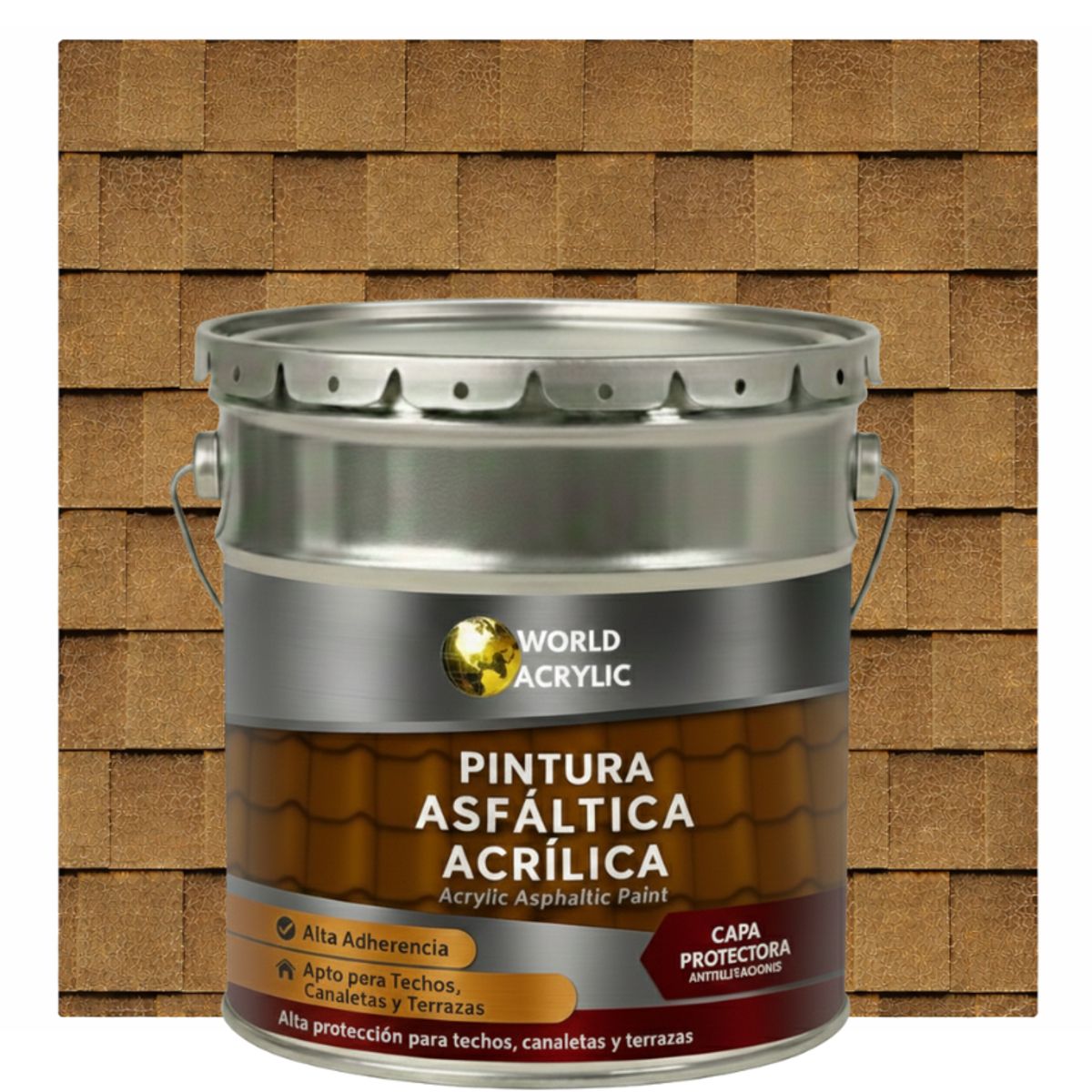 PINTURA - SELLO - IMPERMEABIZANTE - TEJAS ASFALTICA - TINETA 4G AMARILLO ARENA, marca WORLD ACRYLIC - Foto Principal