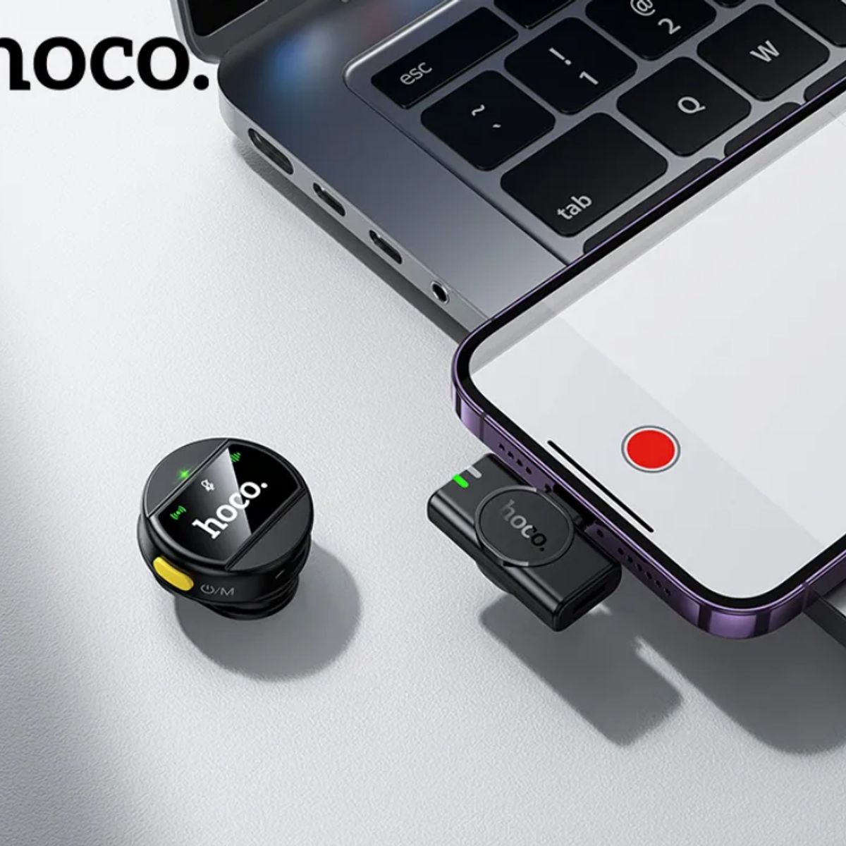 HOCO - Microfono USB-C Inalámbrico Lavalier Clip Magnetico Hoco L21
