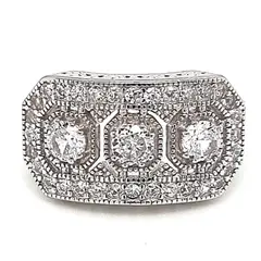 JOYAS LANDEROS - Anillo Art-Deco Geometric Plata 925