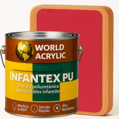 WORLD ACRYLIC - PINTURA MUEBLES INFANTEX PU BRILLANTE- MULTISUPERFICIES - GALON FRUTILLA MÁGICA