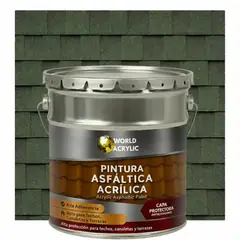 WORLD ACRYLIC - PINTURA - SELLO - IMPERMEABIZANTE - TEJAS ASFALTICA - TINETA 4G VERDE MUSGO