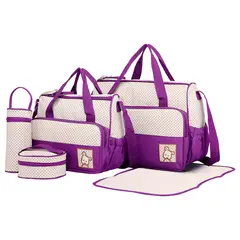 GENERICO - Bolso Maternal 5 Piezas Color Morado