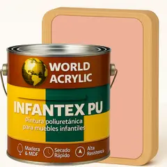 WORLD ACRYLIC - PINTURA MUEBLES INFANTEX PU BRILLANTE- MULTISUPERFICIES - GALON ROSA NUBE