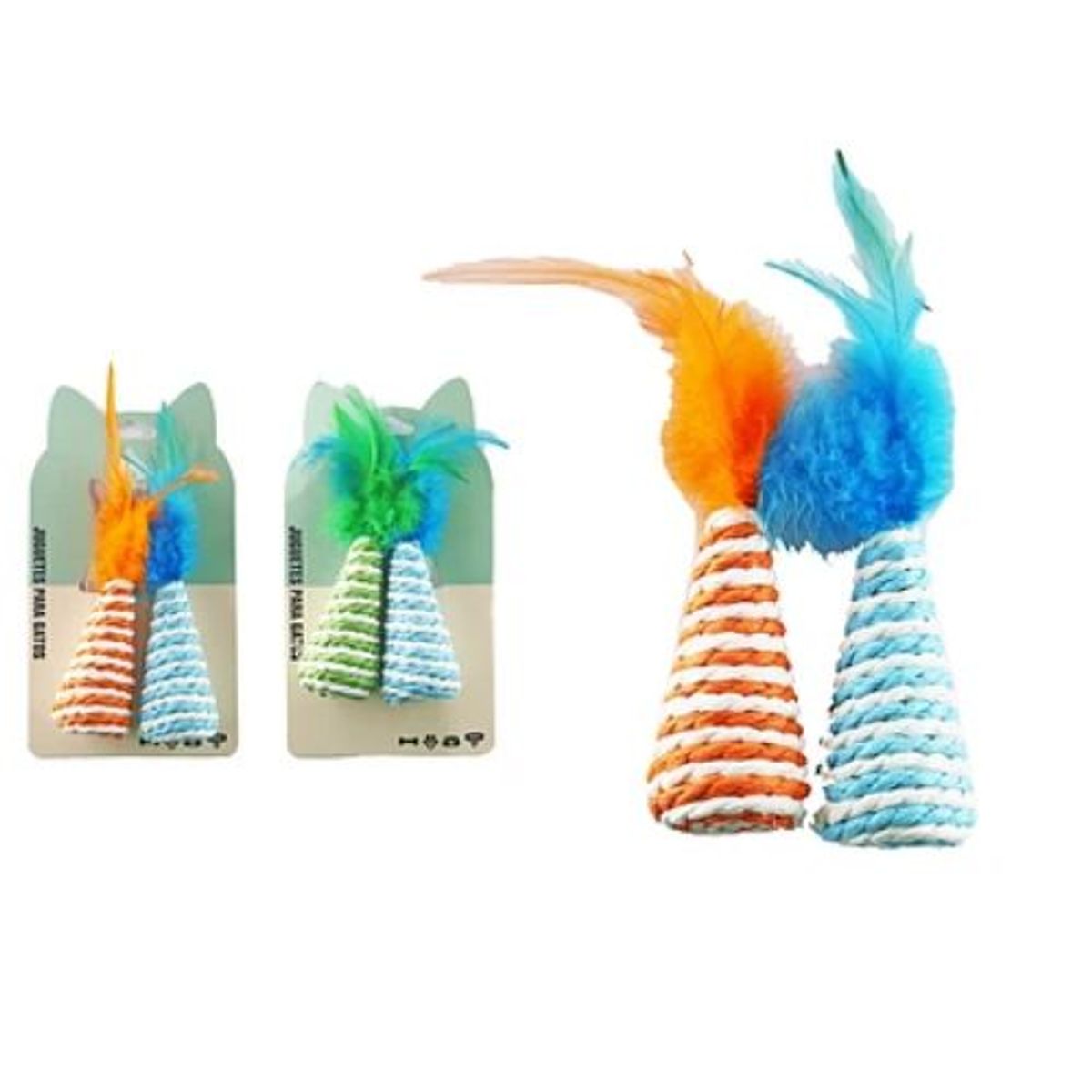 GENERICO - Juguete para gato rábano de papel con pluma Color Aleatorio