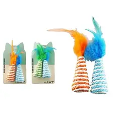 GENERICO - Juguete para gato rábano de papel con pluma Color Aleatorio