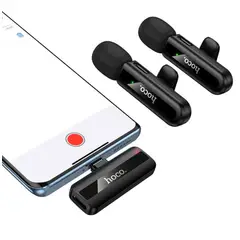 HOCO - Microfono Dual USB-C y Para iPhone Inalámbrico Lavalier L20A