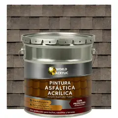 WORLD ACRYLIC - PINTURA - SELLO - IMPERMEABIZANTE - TEJAS ASFALTICA - TINETA 4G GRIS PIEDRA