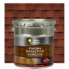 WORLD ACRYLIC - PINTURA - SELLO - IMPERMEABIZANTE - TEJAS ASFALTICA - TINETA 4G MARRON ARCILLA
