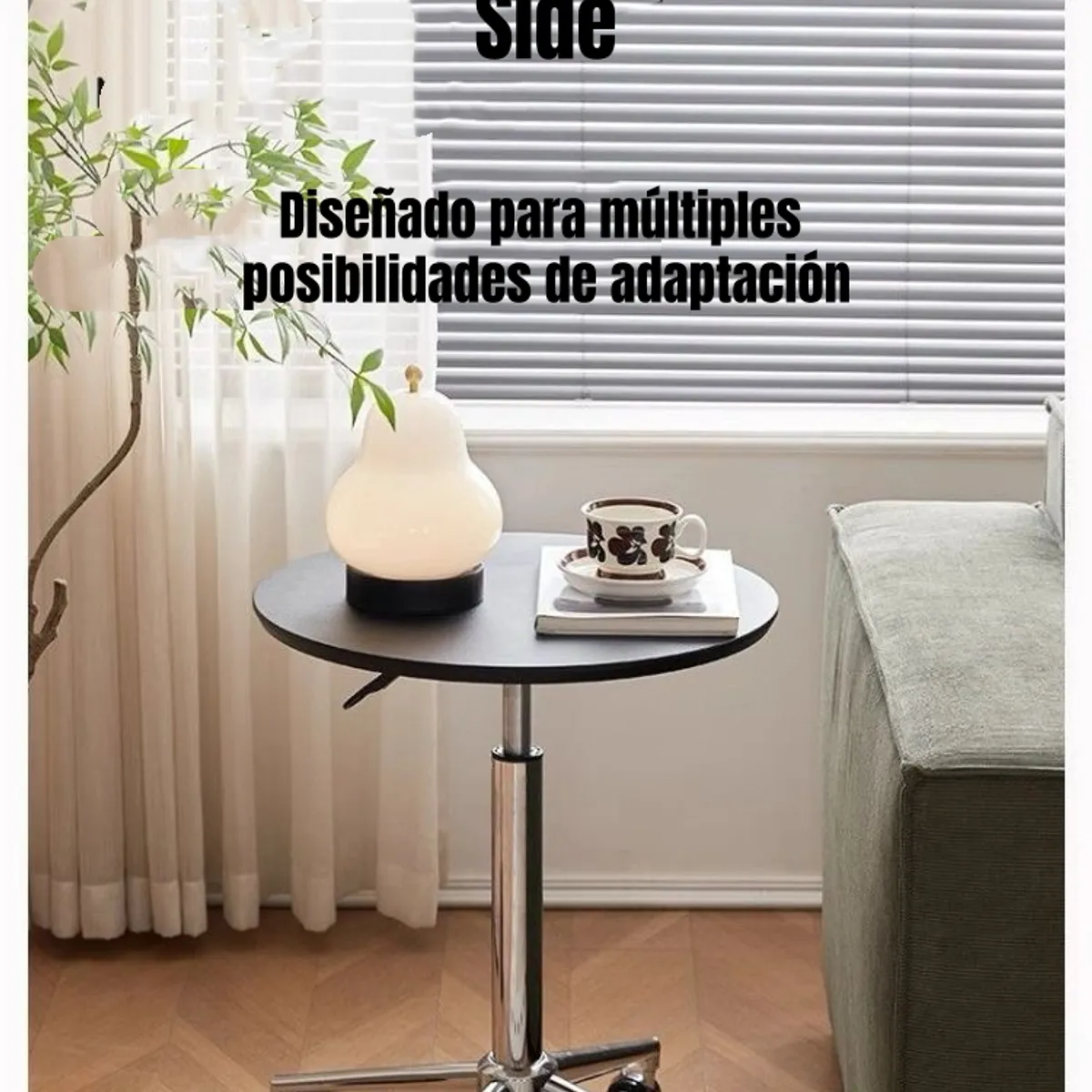 LUBABYCAS - Mesa Lateral Auxiliar Centro Regulable 63-85cm Side Café Lubabycas