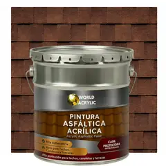 WORLD ACRYLIC - PINTURA - SELLO - IMPERMEABIZANTE - TEJAS ASFALTICA - TINETA 4G MARRON CHOCOLATE