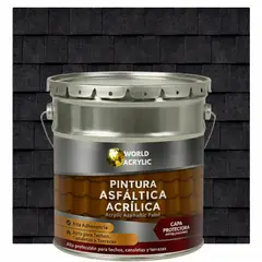WORLD ACRYLIC - PINTURA - SELLO - IMPERMEABIZANTE - TEJAS ASFALTICA - TINETA 4G NEGRO INTENSO