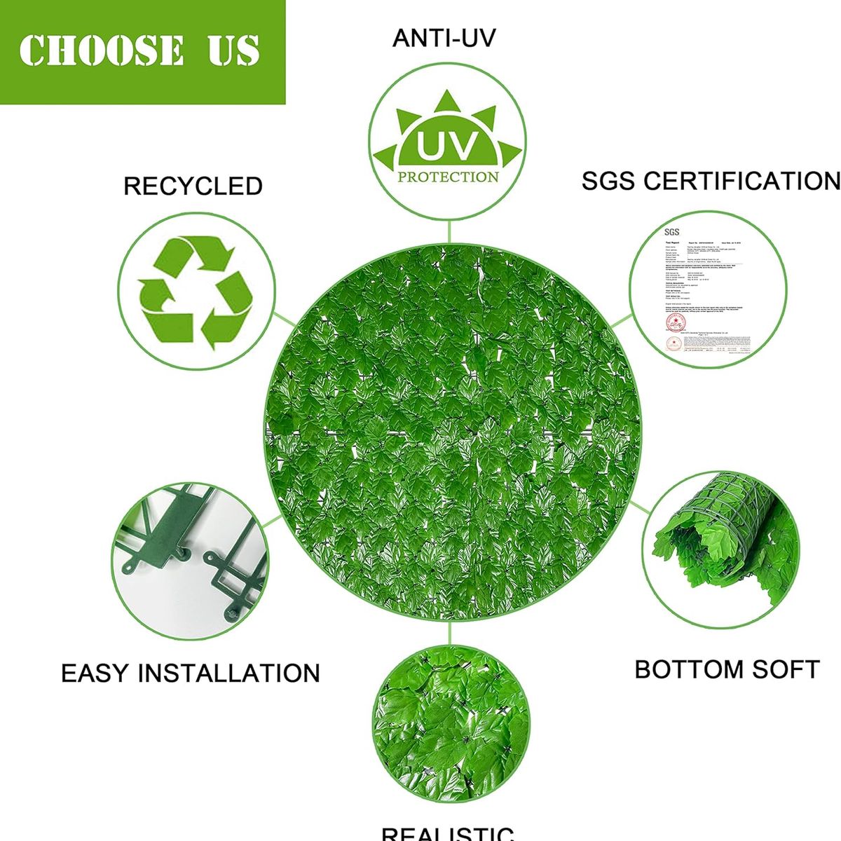 GENERICO - PANEL HIEDRA ARTIFICIAL VERDE CLARO 3X1MTS