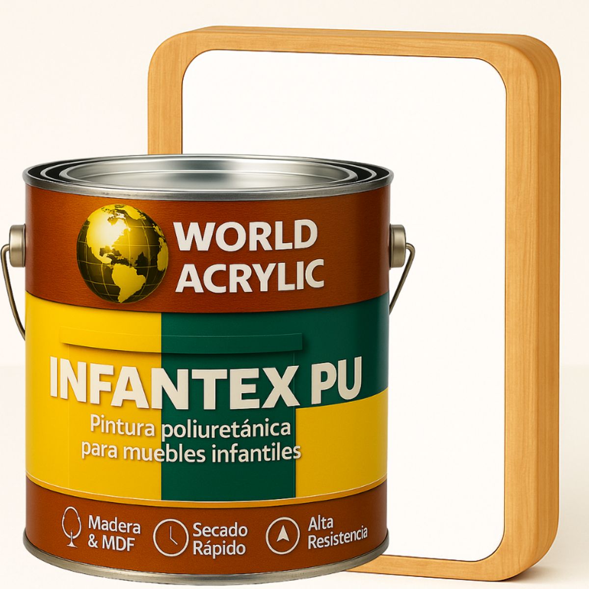WORLD ACRYLIC - PINTURA MUEBLES INFANTEX PU MATE- MULTISUPERFICIES - GALON BLANCO NUBE