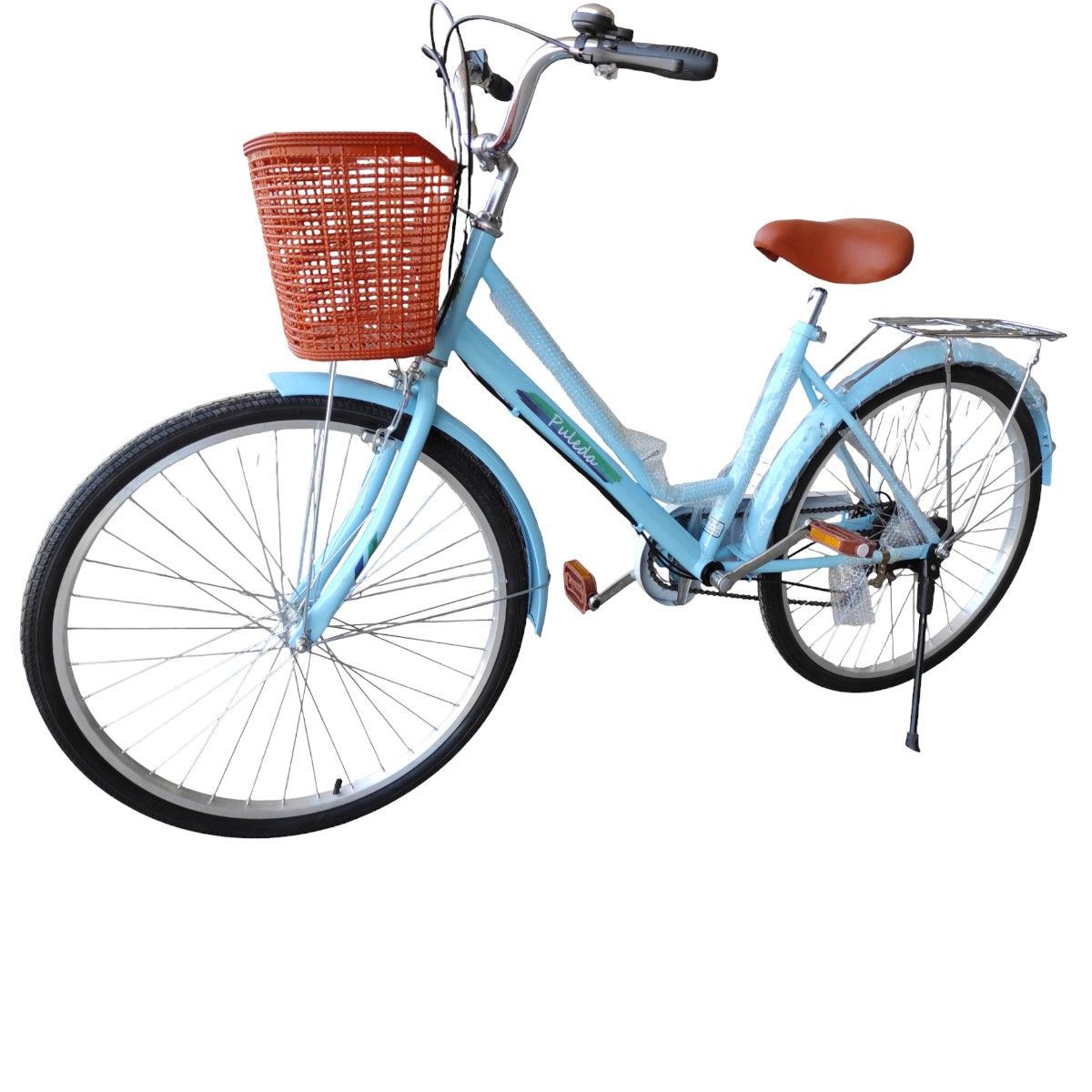 GENERICO - Bicicleta Aro 27.5  Puleda Celeste de Paseo Con 7 Velocidades Y Freno Disco