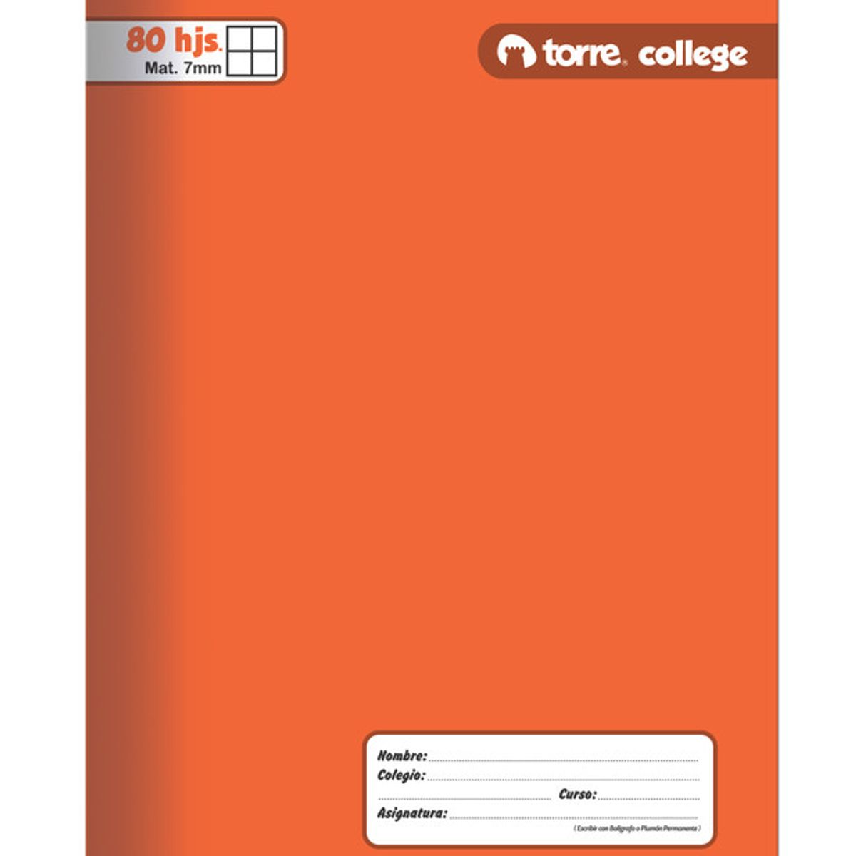 TORRE - Cuad College Liso 7Mm 80Hjs Torre