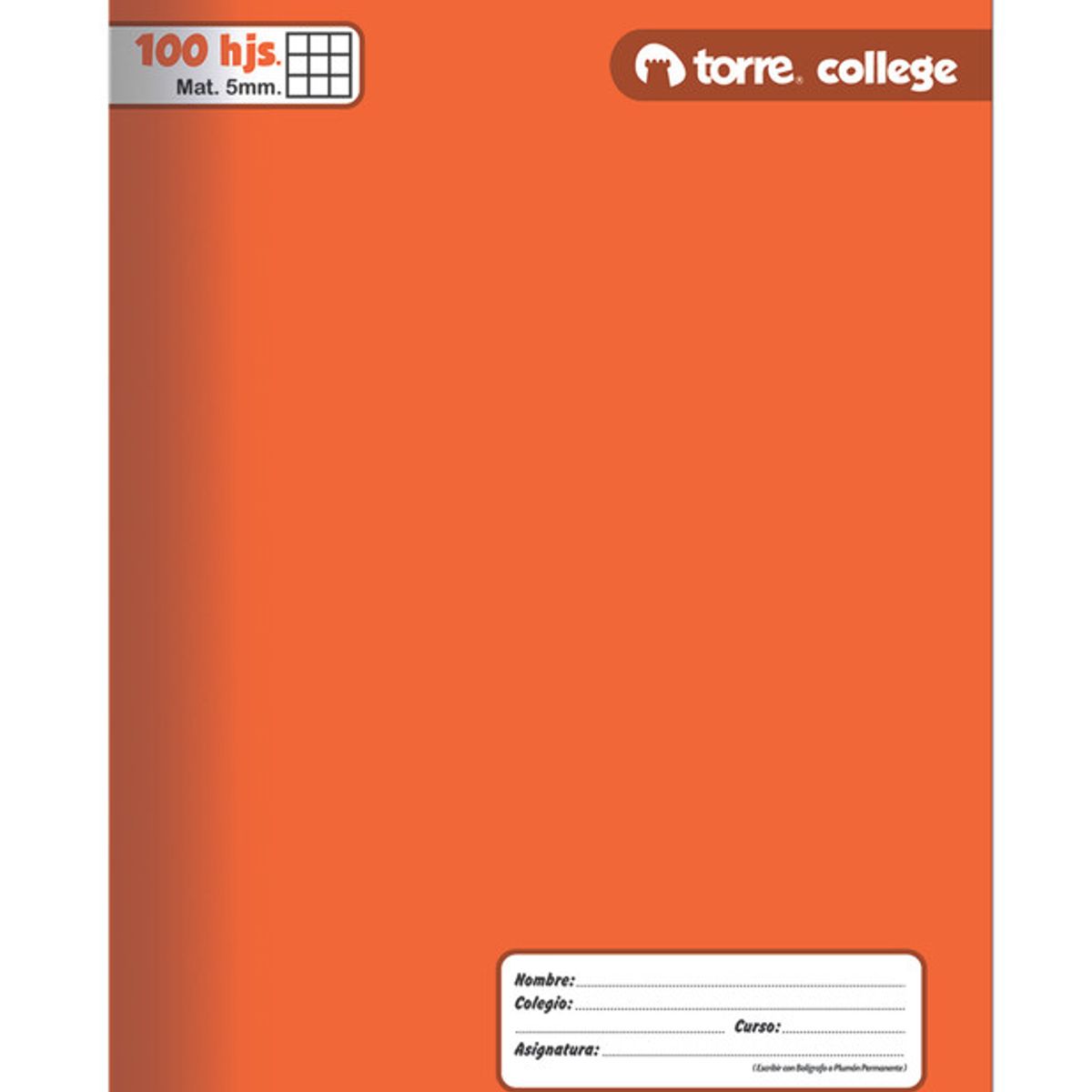 TORRE - Cuad College Torre Liso  5Mm 100 Hjs